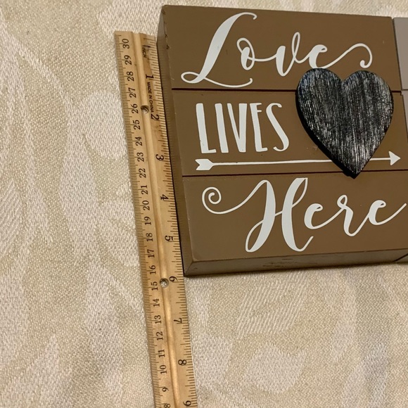 Two Square 6โx6โ Wooden Art Signs w/raised silver ๐ค& โ๏ธ accents. - Picture 3 of 5